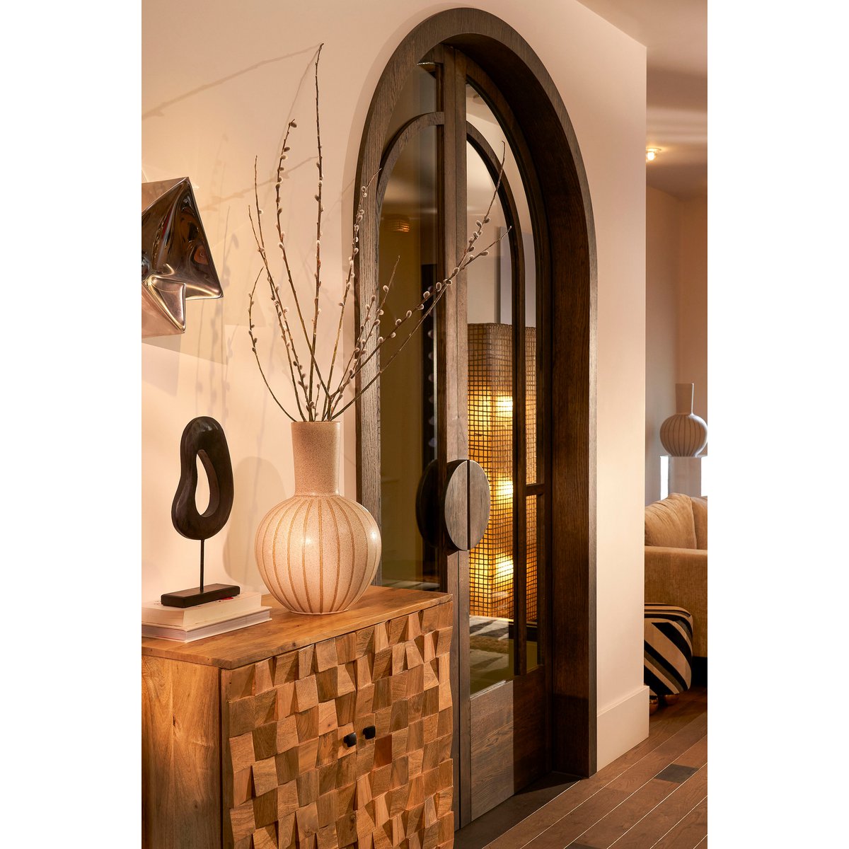 Pastina Ornament on Foot - L7 x W17 x H38 cm - FSC 100% Mango Wood - Black