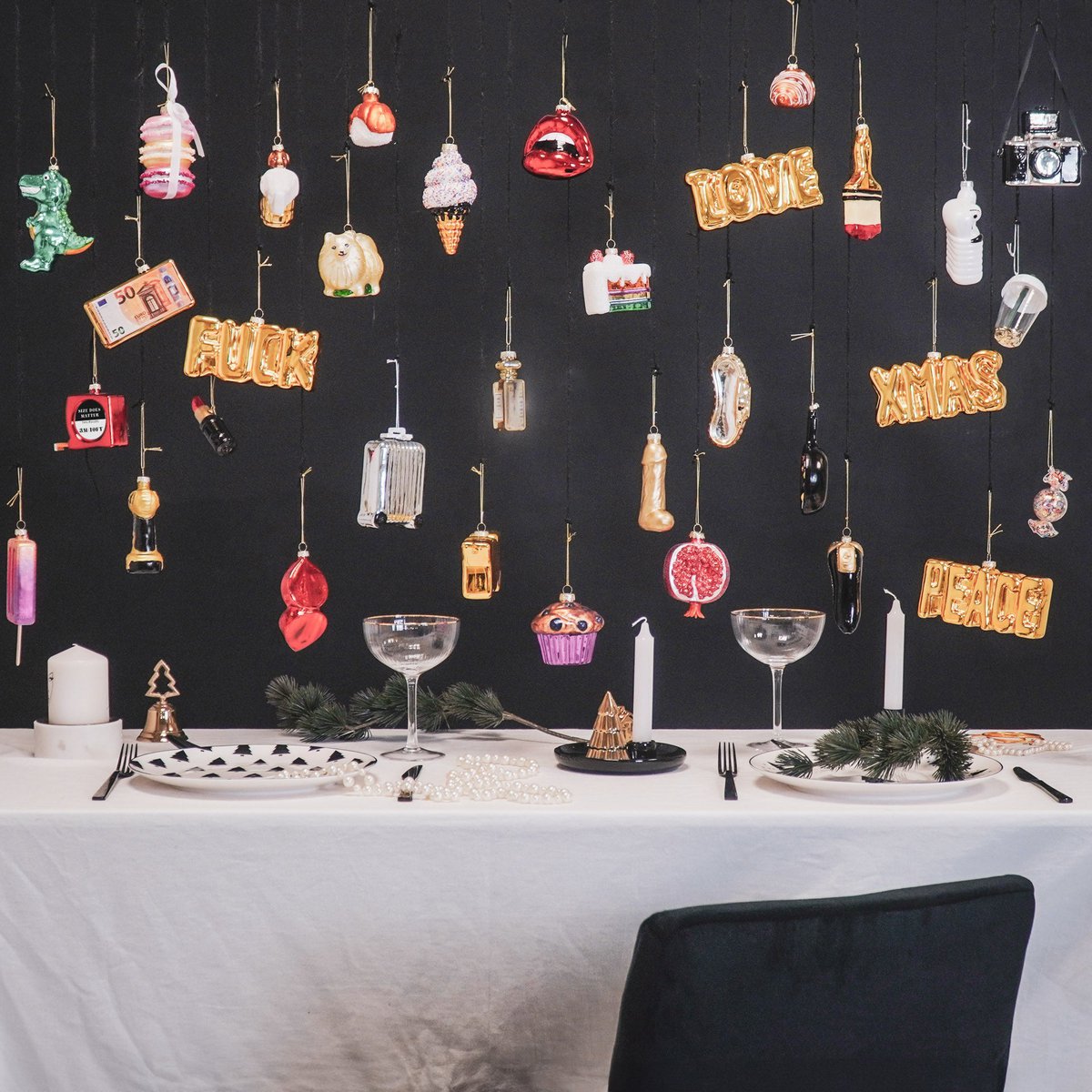 Ornament Christmas pendant - Perfume bottle - Glass - 5x2.5x9cm